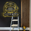 Personalized School Bus Driver Monogram Metal Sign With LED Lights Custom Bus Driver Metal Sign Birthday Gift School Bus Sign