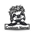 Personalized Sloth With Floral Metal Sign Art Custom Sloth With Floral Metal Sign Gifts Funny Animal Custom