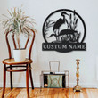 Personalized Herons Bird Monogram Metal Sign Art Custom Herons Bird Metal Sign Herons Bird Lover Sign Decoration For Living Room