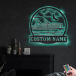 Personalized Pontoon Boat Monogram Metal Sign With LED Lights Custom Pontoon Boat Metal Sign Hobbie Gifts Birthday Gift