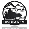Personalized Snowmobiling Monogram Metal Sign Art Snowmobiling Metal Sign Housewarming Outdoor Metal
