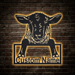 Personalized Sheep Animal Metal Sign With LED Lights, Custom Sheep Metal Sign, Sheep Animal Custom Home Decor, Sheep Animal Sign