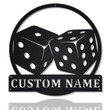 Personalized Game Dice Monogram Metal Sign Art , Custom Game Dice Metal Sign , Game Lover Sign Decoration For Living Room