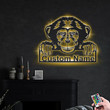 Personalized Chimpanzee Monkey Metal Sign With LED Lights Custom Chimpanzee Metal Sign Birthday Gift Chimpanzee Gift