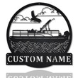Personalized Pontoon Boat Metal Sign Art v3 Custom Pontoon Boat Monogram Metal Sign Pontoon Boat Gifts Job Gift Home Decor