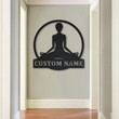 Personalized Yoga Meditation Metal Sign With LED Lights v1 Custom Yoga Metal Sign Hobbie Gifts Yoga Meditation Custom Home Decor