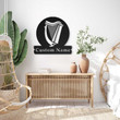 Personalized Celtic Harp Monogram Metal Sign Art Custom Celtic Harp Metal Sign Celtic Harp Gifts for Birthday Music Gift