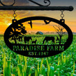 Personalized Farm Sign With Established Date, Metal Sign Personalized, Metal Sign Custom, Metal sign,corn stalks, tractor , Family Name Sign