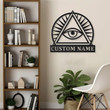 Personalized Illuminati Monogram Metal Sign Art , Custom Illuminati Metal Sign, Illuminati Lover Sign Decoration For Living Room