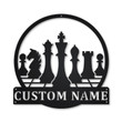 Personalized Chess Sport Metal Sign Art Custom Chess Sport Metal Wall Art Chess Sport Housewarming Outdoor Metal Sign