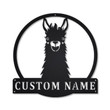 Personalized llama Animal Monogram Metal Sign Art , Custom llama Metal Sign, llama Animal Lover Sign Decoration For Living Room