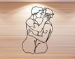 Kiss Metal Wall Art,  Minimalist Wall Art, Bedroom Wall Art, Bedroom Decor, get naked, Line Art, Metal Line Decor, Naked Men, Nude male