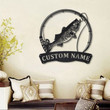 Personalized Striped Bass Fish Pole Monogram Metal Sign Art Striped Bass Fish Metal Sign Fishing Lover Sign Decoration For Living Room