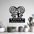 Personalized Metal Wall Mom Sign Heart Tree Metal Sign Mother's Day Gift Custom Kid Name House Decor Gift For Mom Grandma