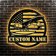 Custom Airplane Metal Wall Art Personalized Aviation Signs With Led Lights Pilot Gifts Navy Hero Man Cave Sign