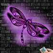 Personalized Dragonfly Metal Sign With Led Lights Mandala Dragonfly House Decorations Unique Gift Dragonfly Lover