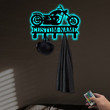 Personalized Motorcycle Metal Helmet Holder With LED Light Garage Decor Gift For Father Biker Gift Moto Metal Sign Motorcycle Garage