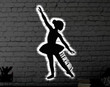 Personalized LED Ballerina Metal Sign Light up Dancer Wall Art Ballerina Wall Art Kids Room Wall Art Dancer LED Art Sign