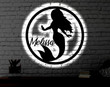 Personalized LED Mermaid Metal Sign Light up Girls Room Wall Art Mermaid Wall Art Children's Gift Mermaid LED Art Sign