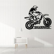 Custom Motorcycle Metal Sign with Lights Motorcycle Metal Wall Art Motorcycle Wall Decor Personalized Motocross Rider Name Sign Garage Decor