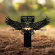 Custom Air Force Military Metal Memorial Stake Sympathy Sign Eagle With Plane Air Force Mititary Gift Veteran Memorial Stake