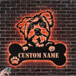 Custom Dog Metal Wall Art Personalized Yorkshire Terrier Led Sign Dog Lover Gift Dog House