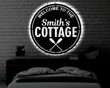Personalized Cottage LED Metal Art Sign Light up Lake House Metal Sign Multi Colors Custom Sign Metal Bar Wall Art LED Wall Art Gift