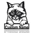Personalized Birman Cat Metal Sign With LED Lights Custom Birman Cat Metal Sign Birthday Gift Cat Sign