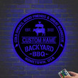 Personalized Backyard BBQ Metal Sign With LED Light Backyard Bbq Sign Sign For Backyard Decor Grill and Chill Sign Bbq Sign Outdoor