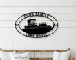 Personalized Metal Sign Lake House Metal Sign Pontool Boat Metal Sign Custom Text Metal Sign For Lake House Welcome To Lake House