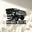 Personalized US Tractor Metal Sign With LED Lights Custom Tractor US Flag Sign Wall Decor Art Sign For Farm Farmer Gift Farmhouse Decor