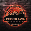 Farmer Land Logo Metal Wall Art Family Sign Metal Decor Family Name Sign Metal Wall Decor Housewarming Gift