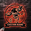 Cow Custom Name Metal Sign Wall Art With Led Lights Personalized Family Name Sign Metal Wall Decor Housewarming Gift