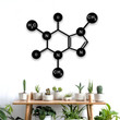 Caffeine Molecule Metal Sign With Lights Science Art Biology Chemistry Art Led Light Sign House Decor Wall Hanger Coffee Holic Sign
