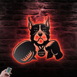 Custom Boxing Dog Metal Wall Art Personalized Pet Led Sign Dog Lover Gift Dog House
