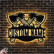 Custom Axe Throwing Metal Wall Art Personalized Viking Axe Sign With Led Lights Lumberjack Workshop Sign Best Gift For Him
