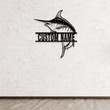 Custom Marlin Fish Metal Sign LED Marlin Fish Metal Wall Art Personalized Marlin Fish Sign Swordfish Wall Art Fishing Sign Fisherman Gift