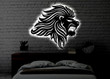 Lion LED Metal Art Sign Light up Lion Metal Sign Multi Colors Lion Sign Metal Lion Home Decor LED Wall Art Gift
