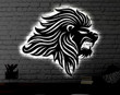 Lion LED Metal Art Sign Light up Lion Metal Sign Multi Colors Lion Sign Metal Lion Home Decor LED Wall Art Gift