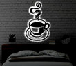 Coffee Cup Metal Art Sign Light up Coffee Metal Sign Multi Colors Coffee Cup Sign Metal Coffee Home Decor Led Wall Art Gift