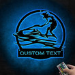 Customized Jet Skiing Metal Sign With Lights Man Cave Decor Water Sports Sign Gift For Jet Ski Lover Unique Sign Gfft For Him
