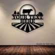 Personalized Cattle Sun Farm Metal Wall Custom Name Metal Sign Farmhouse Decor Sign For Farm Gift For Farmer Best Gift Ever