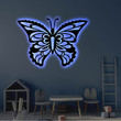 Butterfly LED Metal Art Sign Light up Butterfly Metal Sign Multi Colors Butterfly Sign Metal Butterfly Home Decor LED Wall Art Gift