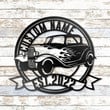Custom Hot Rod Car Metal Wall Art With Led Lights Personalized Vintage Car Name Sign Decoration Dad Gifts Off Road Enthusiast