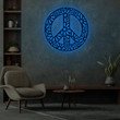 Peace Mandala Metal Wall Peace Sign Mandala Art With Led Lights House Decor House Warming Gift Gift For Hippie Girl Boho Style