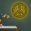 Peace Mandala Metal Wall Peace Sign Mandala Art With Led Lights House Decor House Warming Gift Gift For Hippie Girl Boho Style