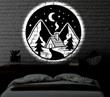 Cabin Nature LED Metal Art Sign Light up Camping Metal Sign Multi Colors Mountain Sign Metal Nature Home Decor LED Wall Art Gift