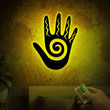 Spiral Healing Hand Metal Sign With LED Lights Native American Symbol Metal Healing Hand House Decor Unique Sign