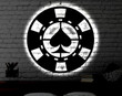 Poker Chip LED Metal Art Sign Light up Spade Chip Metal Sign Multi Colors Poker Sign Metal Poker Home Decor LED Wall Art Gift