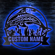 Custom Tribal Sea Fish Metal Wall Art Personalized Fish Led Metal Sign Gift For Ocean Lover Fish Lover